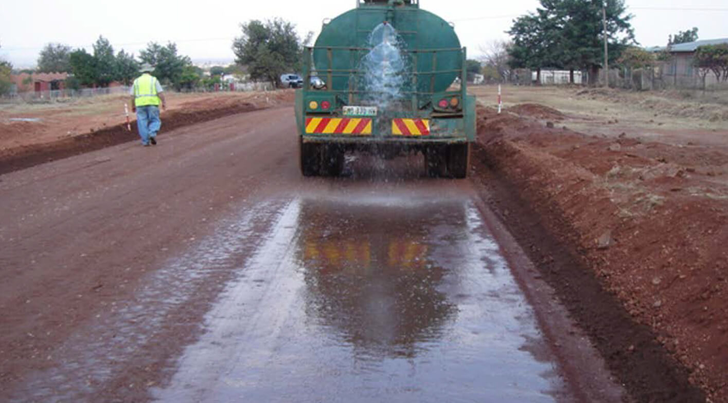 chemical sprinkling on soil