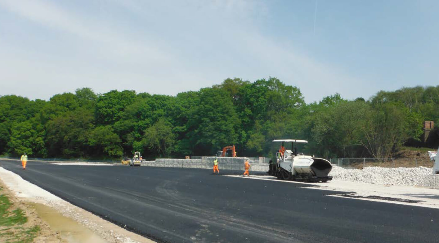 road construction progress